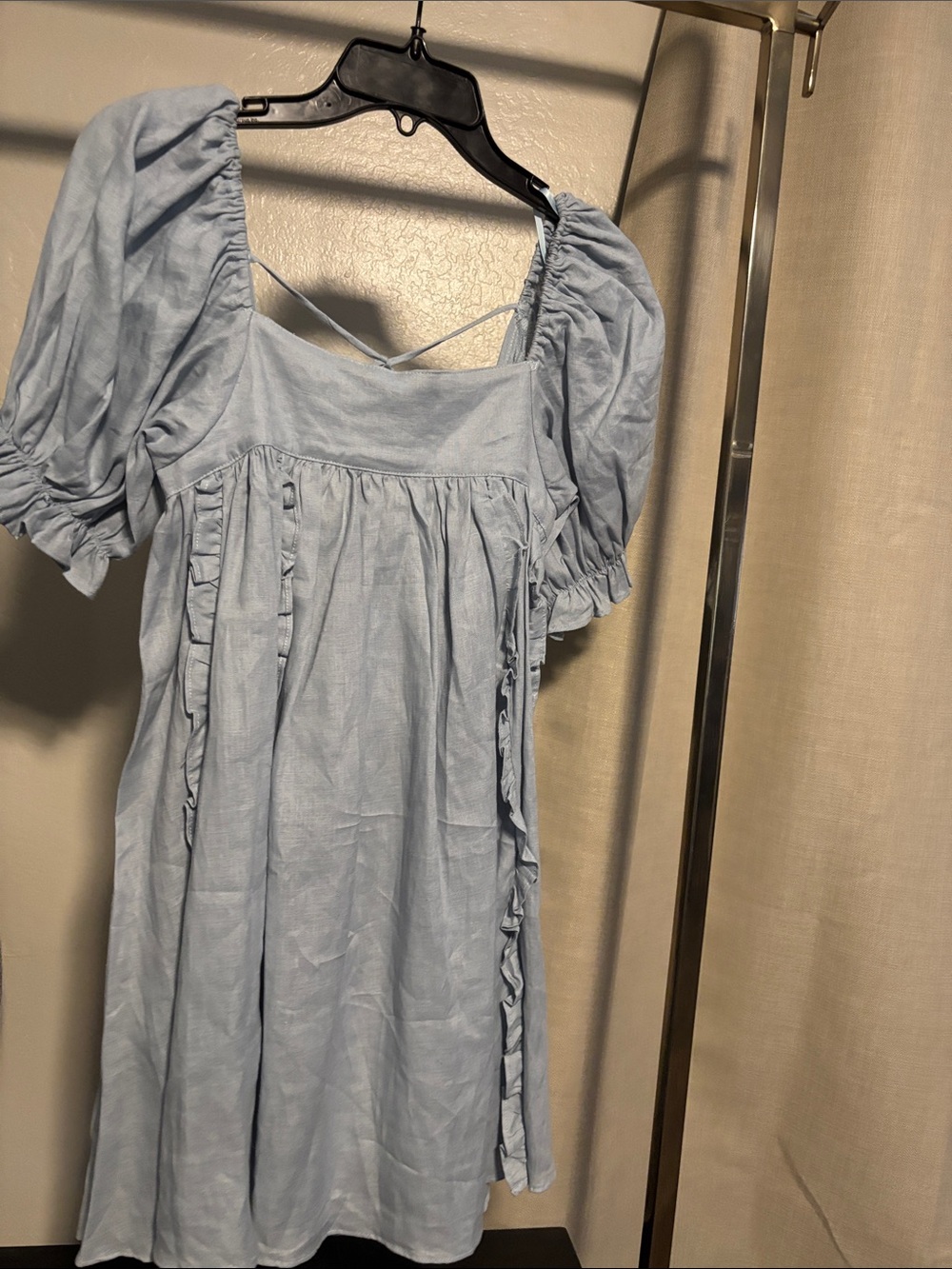 Mable  Light Blue Puff Sleeve Babydoll Dress NMT
